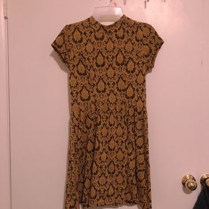 Goldenrod and black damask dress